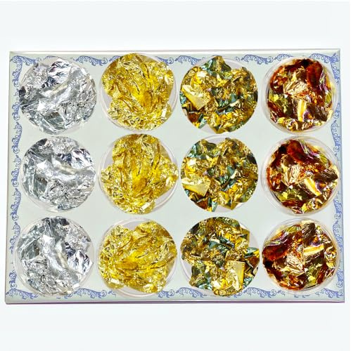 4 Colors Eco-Friendly Cosmetic Glitter, Non-Toxic Festival Glitter for Nails, Hair, Eye Makeup, DIY Art (4 Colors Foil Flakes)