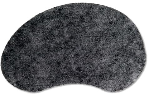 Astra Flauschige Sauberlaufmatte weich - Pure & Soft - Dunkelgrau Niere 62x92cm - Waschbarer Küchenteppich innen - Türmatte strapazierfähig - Teppich