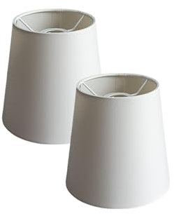 2 Stück Lampenschirm Hängelampe Stoff E14 Ersatzschirm Lampenschirme E14 Ersatzteil Stoffleuchte Tischleuchte Pendelleuchte Lampenschirm weiß (2 Stk. konisch weiß Pendelleuchte)