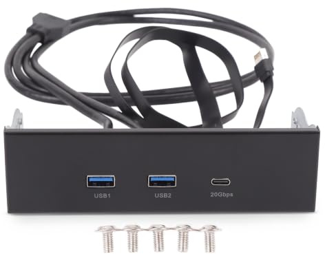 USB Front Panel Hub, 3 Ports 5,25 Zoll, 19 Pin 20Gbps | USB 3.2 Gen 2 Front Panel Hub, 2 USB-A + 1 Typ-C, für Optisches Laufwerk PC Computer