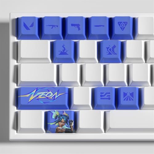 Valorant Neon 11 ergonomische OEM-Profil-Tasten, Material PBT OEM Sublimation Profil, kompatibel mit den meisten mechanischen Tastaturen (2)