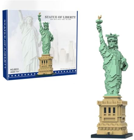 Aigidusansu Statue of Liberty Famous Landmark Model Set, 2800+pcs World Architecture Mini Diamond Blocks Bricks, Building Toy 3D Puzzle for Adults 14 Teens