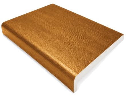 200mm x 1.50m Golden Oak uPVC Fascia Capping Board + End Caps – 1 Pack