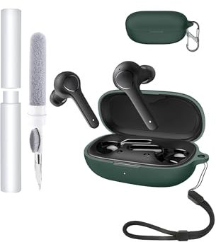 schutzhülle für Anker Soundcore Life P2 ohrhörer, langlebige und umweltfreundliche toergy kopfhörerabdeckung mit präzisen löchern und ladekompatibilität, stoßfest, angenehme haptik,Grün