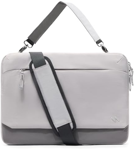 Inateck Sac 360° Protection, Grande capacité, Compatible MacBook Pro 16’’ M4/M3/M2/M1 Pro/Max (2024–2019) et Autres Ordinateur Portables 15,6–16’’, avec bandoulière, Gris