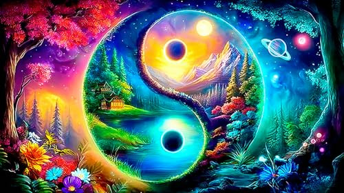 Yin-Yang Puzzles 1000-teilige Schwer Spielzeug Lernspiel Impossible Herausforderungsspielzeug für Erwachsene und Kinder in bewährter 75x50cm/1000pcs