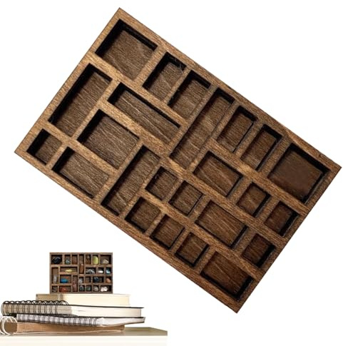 Schmuckhalter – 2,76 Zoll Holzregal | Spind-Organizer aus Holz – Vintage-Präsentationsbox für kleine Gegenstände, Schlafzimmer, Küche, Badezimmer, Wohnzimmer, Innendekoration