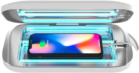 PhoneSoap Pro UV-Smartphone-Desinfektor und universelle Handy-Ladebox | Patentierte und klinisch bewiesene 360-Grad-UV-C-Desinfektion | Desinfiziert und lädt alle Handys (Weiß)