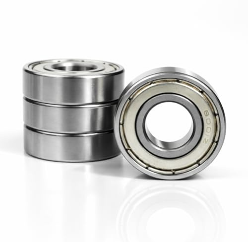 Rowglow 4 Stück 6001zz 6001z Kugellager 12x28x8mm, Lager 6001-Zz 6001 Zz Rillenkugellager Chromstahl Und Doppelte Metalldichtung FüR Maschinen Und Werkzeuge(6001zz 4pcs)