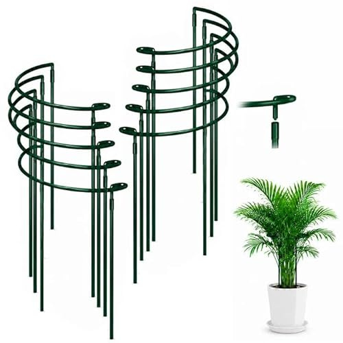 WDKXCN 10 Stück Pflanzenstütze Halbrund, 25 x 40 cm Metall Pflanzenhalter, Befestigbare Staudenhalter, Blumenstütze Rund, Pflanzen Stütze für Topfpflanzen, Gemüse, Tomaten, Pfingstrosen, Rosen