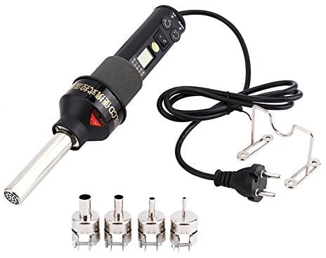 450W Pistola de aire caliente portátil soldador herramienta de soldadura LCD digital termostato ajustable con 4 boquillas