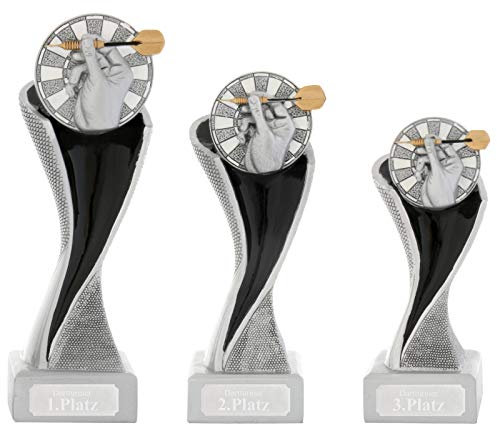 Pokalset je 1x Größe S, M, L Dart Pokal METZ mit Gravurplatte und Gravur