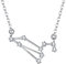 Clearine 925 Sterling Silver Necklace for Women - Leo Constellation Necklace Zodiac 12 Horoscope Astrology CZ Pendant Necklace Birthday Gift Clear