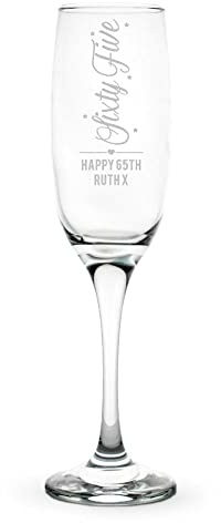 The Gift Experience Personalised 65th Birthday Prosecco Glass, Bespoke Gift, Personalised Gifts, Birthday Gifts