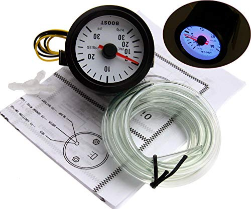 Create idea 52 mm Dials PSI Motor Pointer Auto Turbo Boost Gauge Blue LED Light Display + 172 cm Schlauch