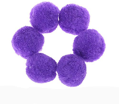 Egurs Pompons,60 Stück 50mm Bunte Pom Pom Flaumigen Pompon Ball für Handwerk Puppen DIY Dekoration lila