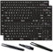 2 StüCk Englisch Universal Tastatur Aufkleber,Computer Ersatz Tastatur Aufkleber,Schwarzer Hintergrund WeißEm Schriftzug,FüR Jede Computer Tastatur,2 Montagepinzetten,1 ReinigungsbüRste(Englisch,Matt)