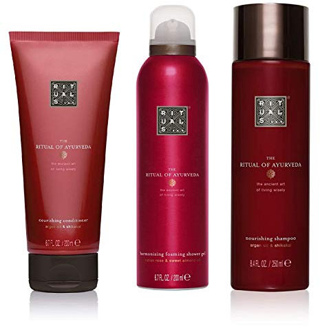 RITUALS AYURVEDA Shampoo 250ml + Duschgel 200ml + Conditioner 200ml, 3er Set, inkl Filabe Pflegetücher, weitere Shampoo als Auswahl auf dieser Seite