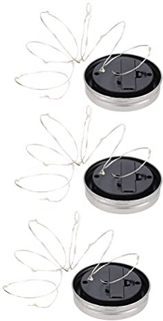 LED Light String 3Pcs Solar Power Yard Mason Lamp Outdoor Solar Mason Jar Light Creative Jar Lamp