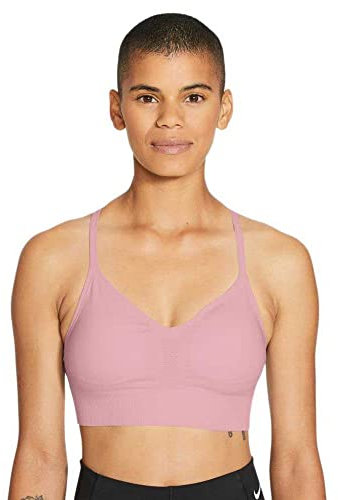 Nike Indy Seamless Bra Reggiseno Sportivo, Rosa Glaze/Bianco, XS Donna