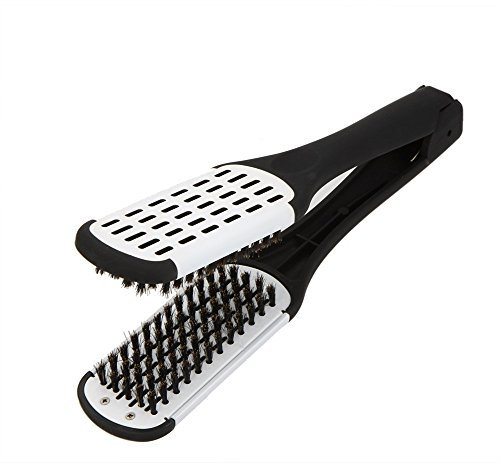 Layhou Cepillo alisador de peluquería Profesional Pinza para Alisar el Cabello de Dos Caras Herramienta de peluquería alisador de Cabello