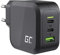 USB C Ladegerät Green Cell GaN 65W 3 Port 2X USB-C PD 1x USB-A QC 3.0 Handy Schnellladegerät Power Adapter Schnell Netzteil Ladestecker Wandladegerät für Laptops MacBook iPhone Tablet Android Handys