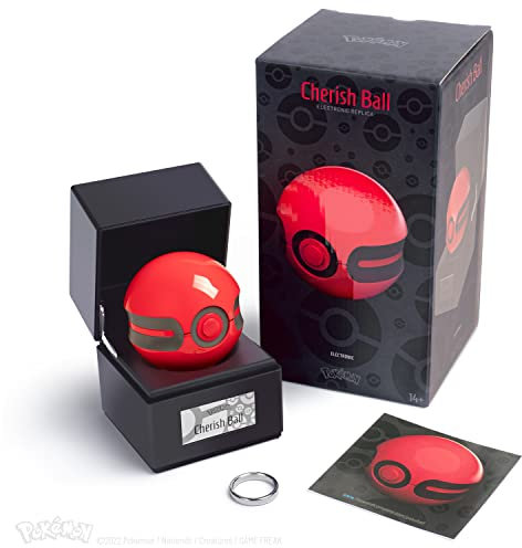The Wand Company Poké Ball Authentic Replica - Realistic, Electronic, Die-Cast Poké Ball with Display Case Light Features – Officially Licensed by Pokémon