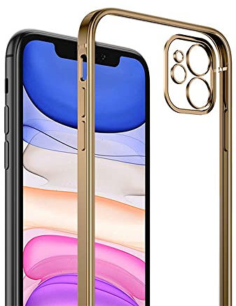 Eximmobile - Silikonhülle Metallic (Gold) kompatibel mit Apple iPhone 11 + Panzerfolie Silikon Hülle Handyhülle Handytasche Case Tasche