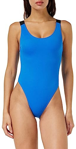 Calvin Klein Damen Badeanzug Sport, Blau (Dynamic Blue), XS