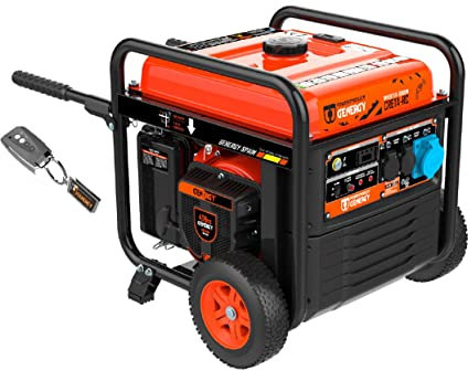 GENERGY Benzin Inverter Stromerzeuger mit 7500w max. 7200 Watt sauberem Strom, E-Start, Fernbedienung, leise und mobil, 24L Tank, Notstromaggregat, Stromaggregat, Generator, CRETA