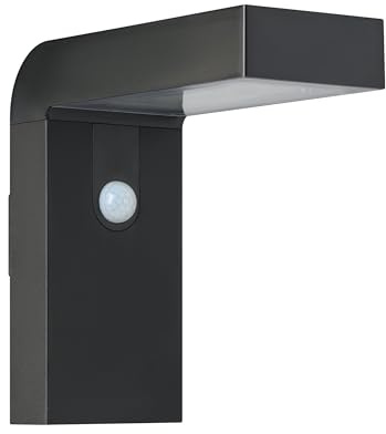 Eglo LED Outdoor wall lamp Barracconi | solar light with motion detector and twilight sensor, porch lighting made of black aluminium, IP44