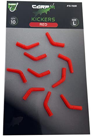 Carp On - Pack of 10 Hook KICKERS Helps Eliminate Fishing Rig Terminal Tackle Tangles (Red, 10 x Large - Hook Size 2-4) [15-765R]