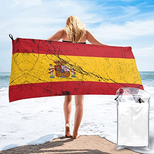 319 Toallas De Baño Efecto De Textura De Bandera De España Toalla Piscina Secado Rapido Toalla De Playa Absorbentes Toalla Viaje para Baño Camping Playa 70x140cm