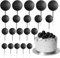 ASTARON 20 Pcs Ball Cake Topper Decorations Mini Balloons Cake Topper Sticks Black Balls Cake Picks Cake Topper Balls Cake Decorations for Wedding Birthday Cake Decorations