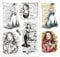 GLOBLELAND Transparente Stempel Mit Retro Motiv Dame Für Kartenherstellung Vintage Frau Hintergrund Transparente Silikon Stempelsiegel Silikonstempel Für DIY Scrapbooking Fotoalbum