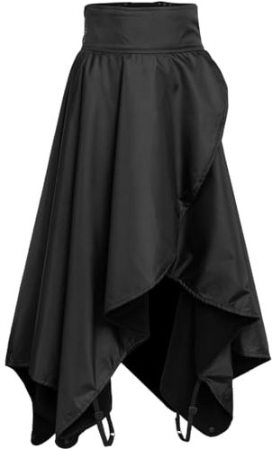 Lazura - Winter Reitrock für Damen Riga | Winterrock Winddicht & atmungsaktiv | Thermorock mit Fleece-Innenfutter & Beinschlaufen | Warmer Damen Rock in Schwarz | Reitbekleidung in Größe L