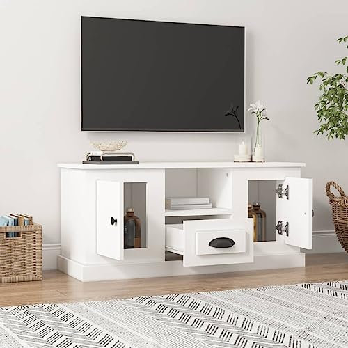 FENLAX Mueble Televion Muebles TV Salón Mesa para TV Modulo TV Armário de TV 100x35,5x45 cm Blanco