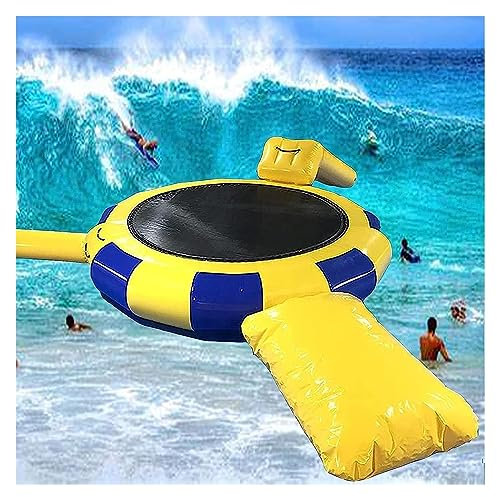 Generic Wassertrampolin Wasserspringer, aufblasbares Trampolin – Hüpfende Spritzmatte mit Seilleiter für Erwachsene und Kinder – Wasserpark-Spaß für Familienfeiern