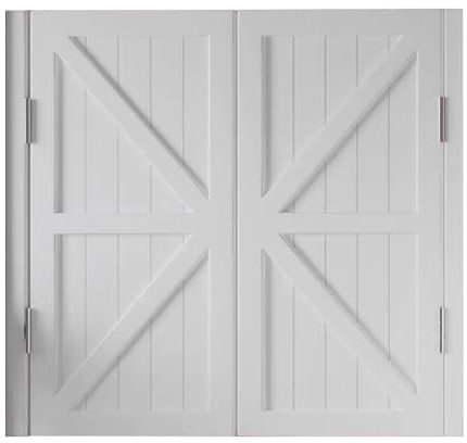 EKDJSN Café-Tür-Schwingtüren, Kiefernholz 180° offene und geschlossene Schwingtür, mit Scharnieren, for Küche, Laden, Eingang, Trennwand, Kneipen, Treppen, Korridore (Color : Wit, Size : 59in/150cm