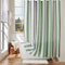 Ohocut Tenda da doccia a righe verticali verde salvia, graziosa tenda da doccia retrò vintage a righe con fiocco, tenda da doccia in poliestere impermeabile, tenda da bagno moderna per bagno 182 x 183
