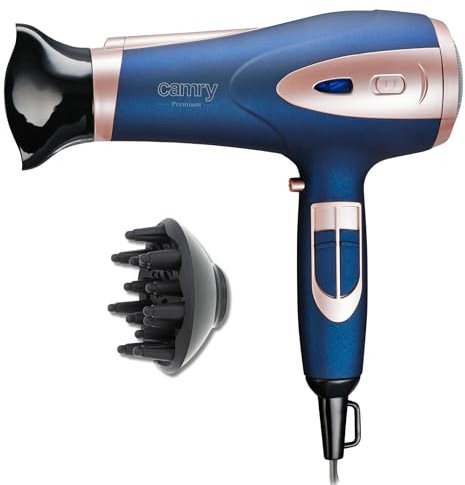 CAMRY Föhn 2400W mit Ionen-Technologie – Ionen Haartrockner mit 3 Temperaturstufen, 2 Gebläsestufen, Kaltluftfunktion, Diffusor & Konzentratordüse – Leistungsstarker Fön