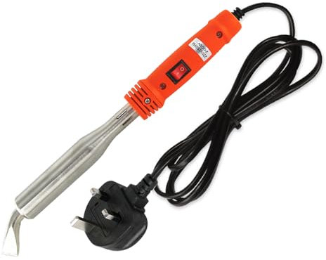 Inscrip Electric Soldering Iron, 150W / 200W / 300W Quick-Heated Elbow Head Electric Soldering High Power Welding Iron Gun with Switch, Stainless Steel Electronic Repair Tool, UK Plug (200W)