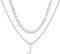 APMGONT Herren Initial Halskette, Edelstahl Silber Figaro Kette Twist Seil Link Kette mit A-Z Letter Kette Halskette für Männer Papa Freund Geburtstag Vatertag Geschenk (Silber J)