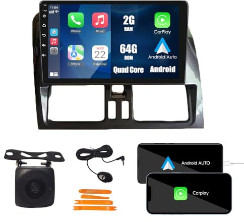 [2G 64G] Android Car Stereo FM Radio Carplay Android Auto 9 Touchscreen Headunit Media Player with Backup Kamera Für Volvo XC60 2014 2015 2016 2017 2018