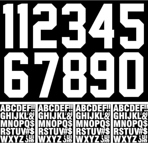 147 Pcs Iron on Numbers Iron on Letters,8 Inch T-Shirt Heat Transfer 0 to 9 Jersey Soft Iron-on Numbers,2 Inch Iron on Letters for DIY Team Uniform Sports T-Shirt Craft Decor (White)
