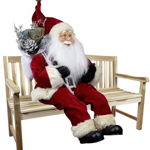 Christmas Paradise Sitzender Weihnachtsmann 45cm Deko-Figur Kantenhocker Santa Nikolaus (Sigurd)