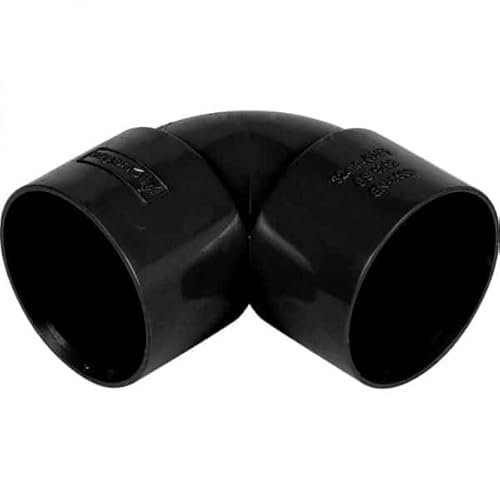 Solvent 40mmm Black Flexible Pushfit Elbow 90 Degree Knuckle Bend-40mm Waste Pipe Fittings (Pack of 5)