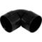 Solvent 40mmm Black Flexible Pushfit Elbow 90 Degree Knuckle Bend-40mm Waste Pipe Fittings (Pack of 5)