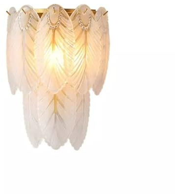 Designix Wandleuchte Feder Kristall | Aurora-Glanz 34 x 26 cm
