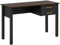 Schreibtisch >Møyfrid< Schreibtisch Møyfrid in Grau mit Holzoptik, 120 cm breit, 77 cm hoch, 50 cm tief, 2 Schubladen, 2 Fächer, goldfarbene Metallgriffe ? Modernes Design für Home Office und Büro.